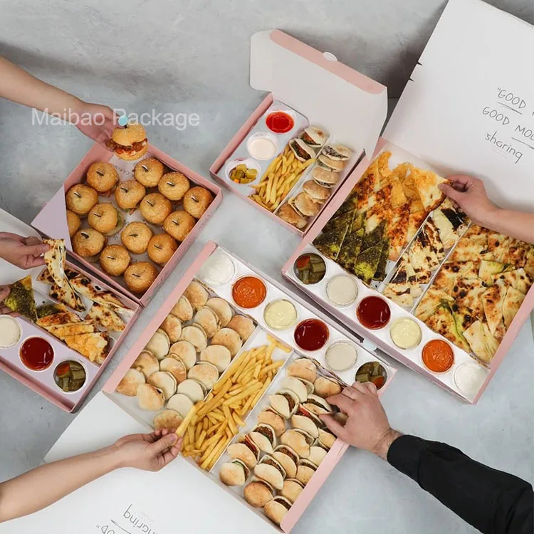 Напечатанная на заказ коробка для уличной еды Ближнего Востока, ресторан, фаст-фуд, выпечка во фритюре, сладкие шарики, коробка для доставки Lugaimat, упаковка