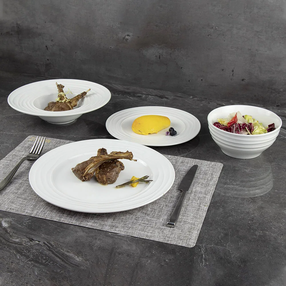 Фуршетная тарелка Кейтеринг Фуршетные наборы Тарелки Набор посуды Белая тарелка для кейтеринга