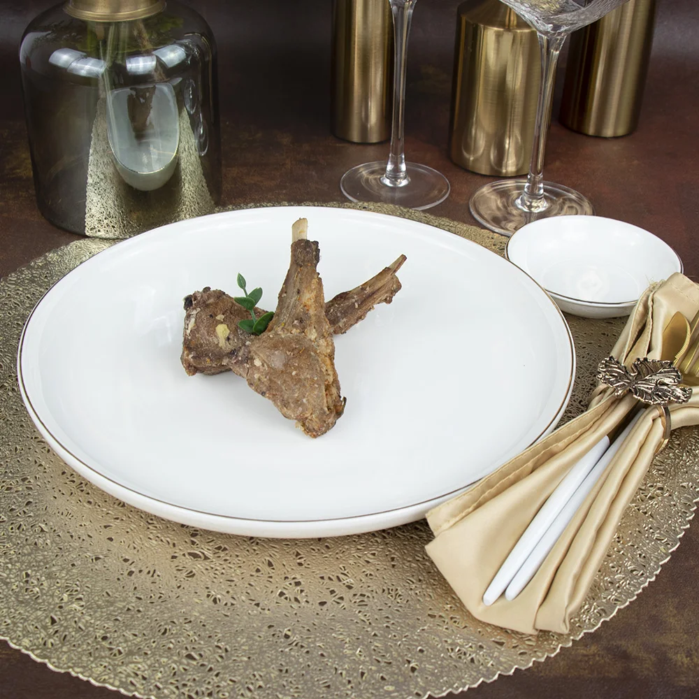 Фарфоровый набор столовой посуды черного и белого цвета, обеденные тарелки с логотипом, золотая керамическая посуда, индивидуальная упаковка