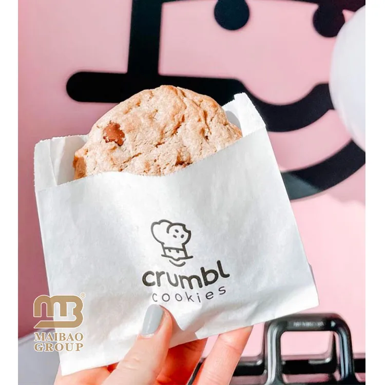 Изготовленные на заказ белые бумажные пакеты для обеда, упаковка для гамбургеров, пончиков, гамбургеров, сумка на вынос с логотипом, жиронепроницаемый бумажный пакет для хлеба для выпечки