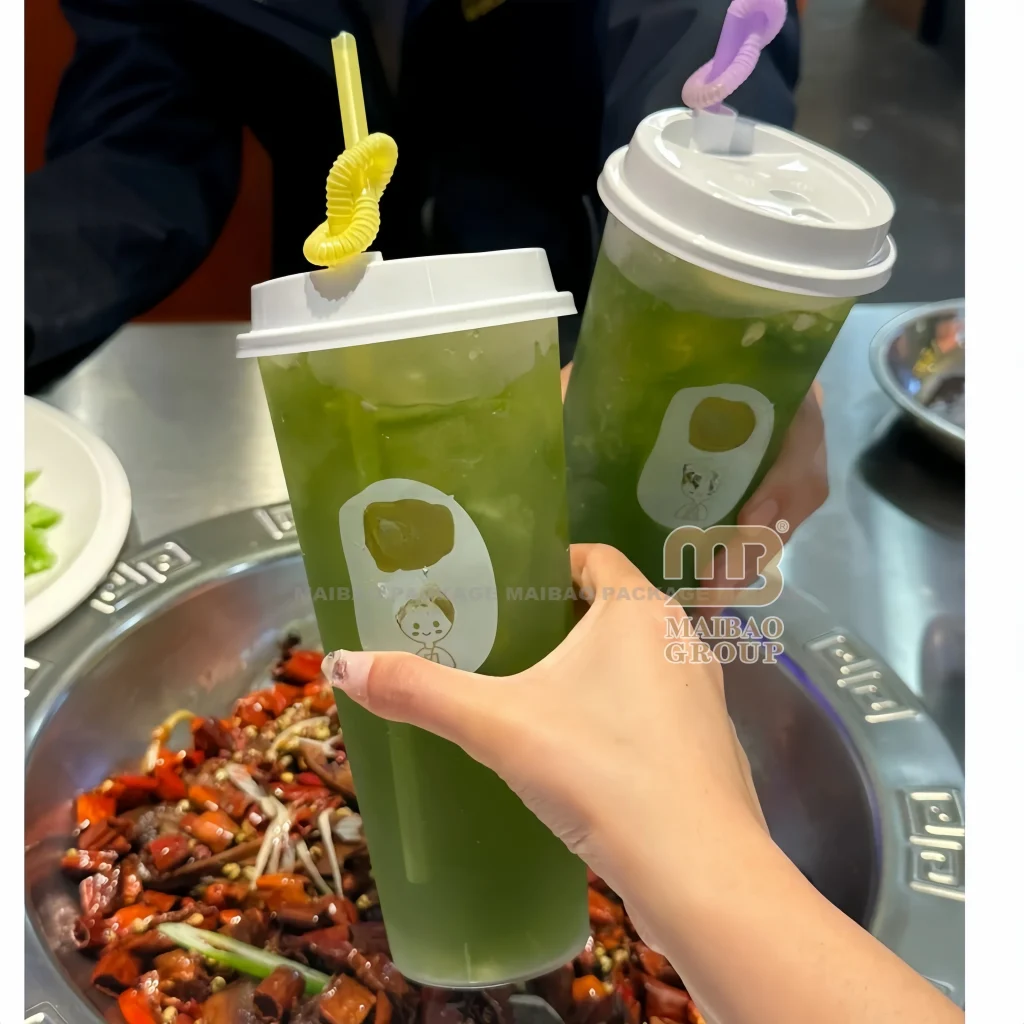 Золотая маркировка в форме, одноразовая пленка Matel с внутренним покрытием, пластиковая жесткая чашка для инъекций из полипропилена для кофе, молока, Боба, пузырькового чая