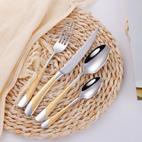 Столовые приборы, вилка и ложка для стейка из нержавеющей стали