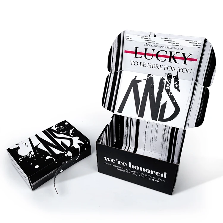 Плоская упаковка с принтом на заказ, упаковочная коробка с отрывной полосой, розовая гофрированная складная почтовая коробка из крафт-бумаги, доставка почтовая коробка