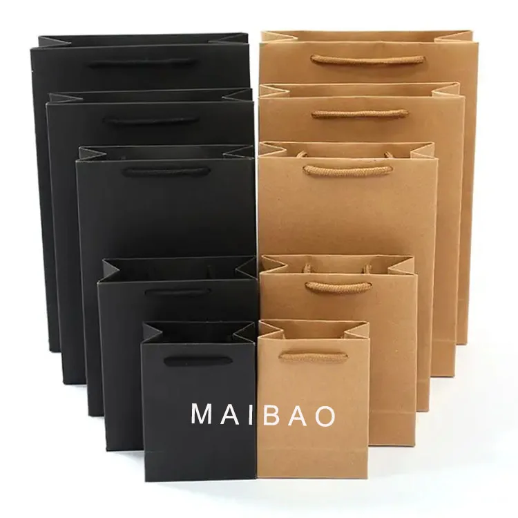 Оптовая продажа бумажного пакета с логотипом в подарок коричнево-белая упаковка Bolsa De Papel торговый мешок из крафт-бумаги производство бумажных пакетов из крафт-бумаги