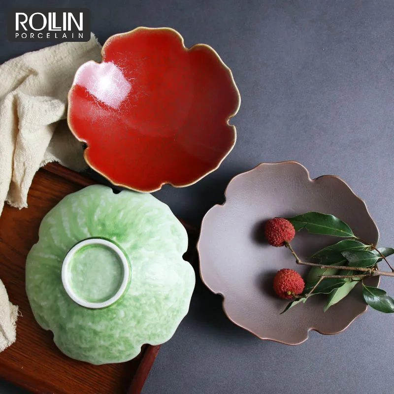 Глазурованные фарфоровые тарелки Корейские тарелки Китайская тарелка Чаша Столовая посуда Китайская посуда