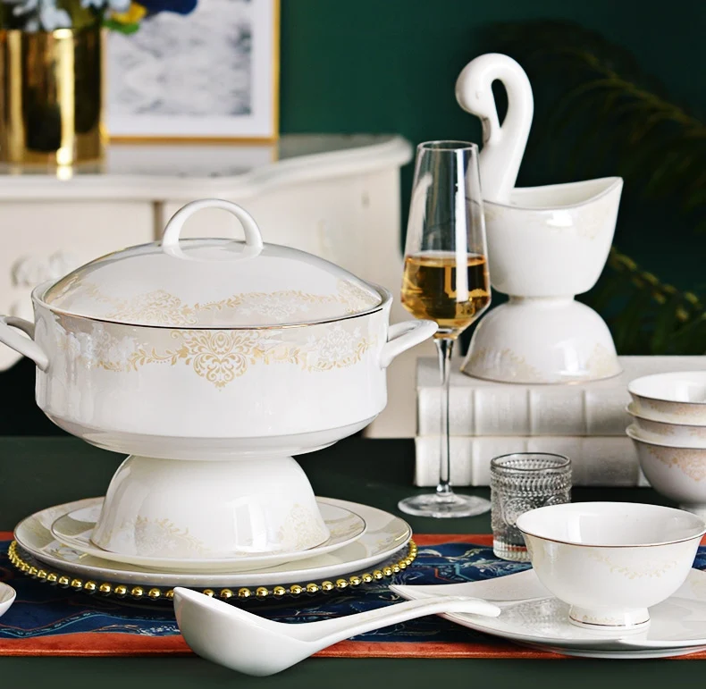 Nordic Style Bowl Hot Sale Wedding Tableware Bone China Porcelain Dinner Plate