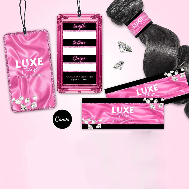 Напечатайте свой логотип, винил «сделай сам», брендинг, женские парики, наращивание человеческих волос, пучок обертываний и повесьте бирку, этикетку, наклейку