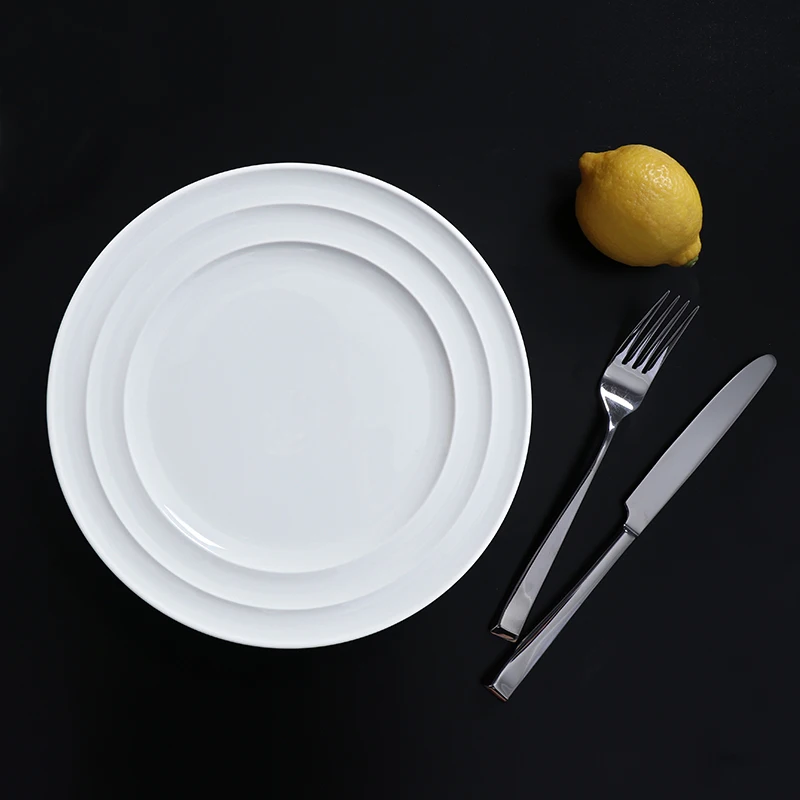 Наборы керамической посуды Фарфоровые тарелки Белые наборы Столовая посуда Гостиничная посуда для производителей отелей