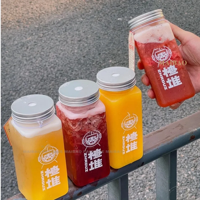 Пластиковые банки для домашних животных OEM с логотипом Банки для домашних животных + алюминиевая крышка 250 мл 330 мл 500 мл 650 мл Пластиковая бутылка Дешевые пластиковые банки с пузырьковым чаем