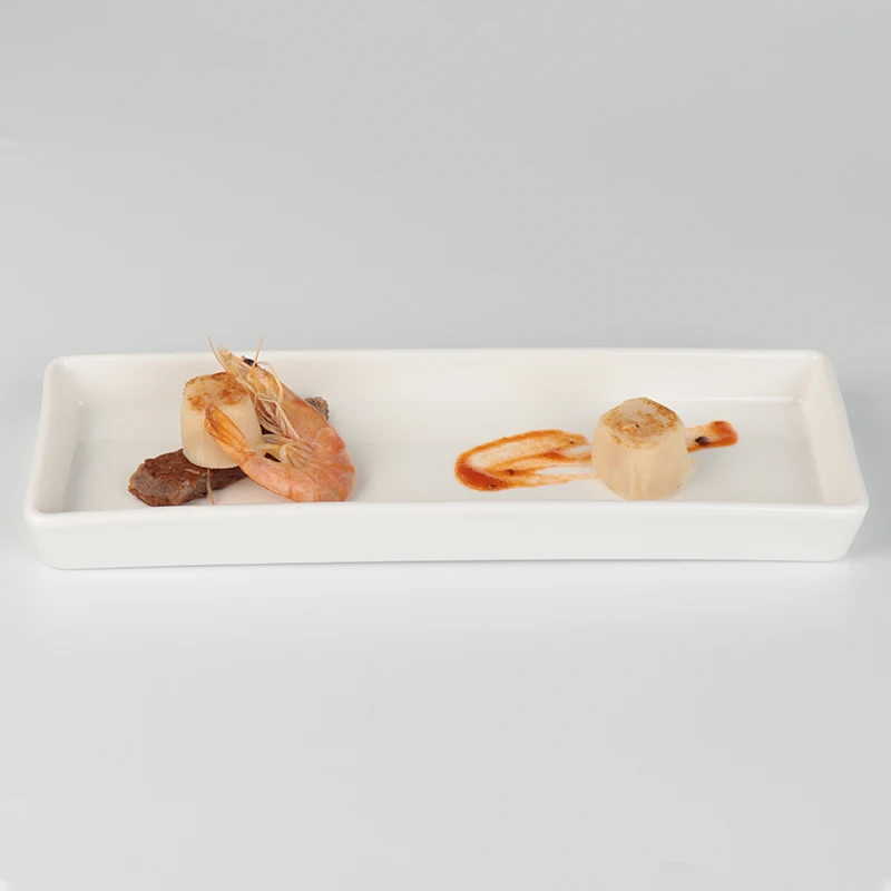 Керамические фарфоровые прямоугольные обеденные тарелки Сервировочная тарелка Белая керамическая тарелка