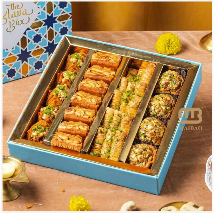 Изготовленная на заказ коробка для упаковки десертов для свиданий. Роскошная упаковка для свиданий. Шоколадная бумажная коробка, упаковочная коробка для кондитерских изделий на вынос, пахлава, тортов, хлебобулочных изделий.