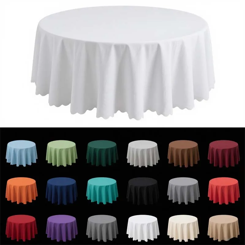 Оптовая продажа, ресторан, 120-дюймовая круглая скатерть, скатерти на заказ, белая вечеринка, свадебный банкет, роскошные скатерти для мероприятий