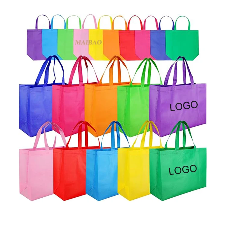 Высококачественная нетканая сумка для покупок A4 Многоразовая нетканая сумка для продуктов питания с эко-принтом на заказ с логотипом для подарков