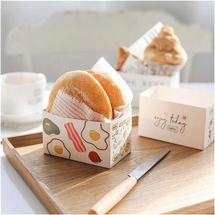 Оптовая продажа, дешевые эко-маффины, круассантери, упаковка для хлебобулочных изделий, сэндвич-пищевой бумажный контейнер с логотипом, коробка для упаковки тостов