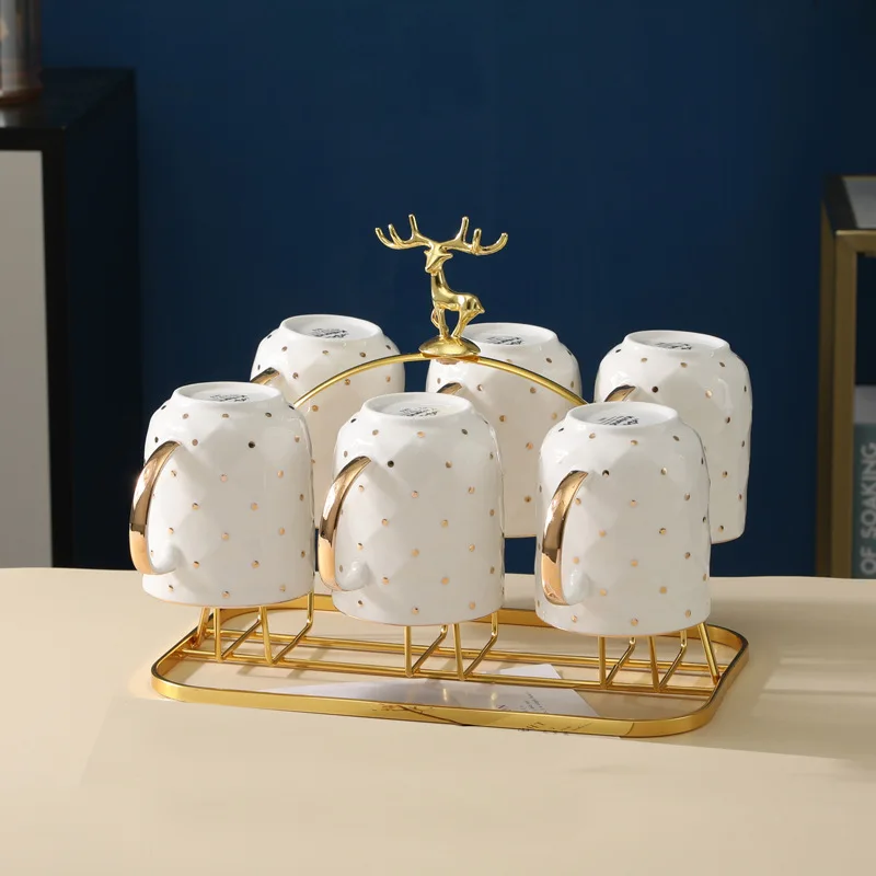 6 Cups Turkish Modern Household Coffee Mug Pot Saucer Creative Arabic Gift Box Gift Set Tea Set