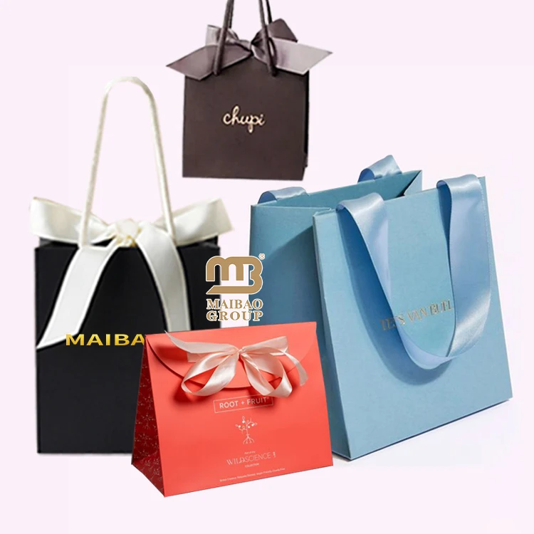 Необычные бумажные подарочные пакеты на заказ для малого бизнеса, роскошный бумажный пакет с ручкой из ленты и логотипом, ювелирный бутик, бумажная сумка для покупок