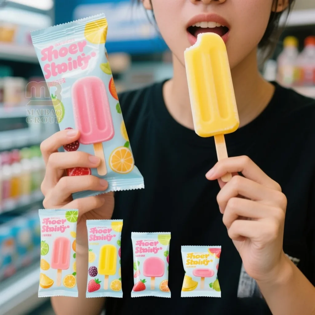 Оптовая продажа напечатанного на заказ размера логотипа экологически чистые устойчивые биоразлагаемые пластиковые пакеты для мороженого пакеты для упаковки мороженого