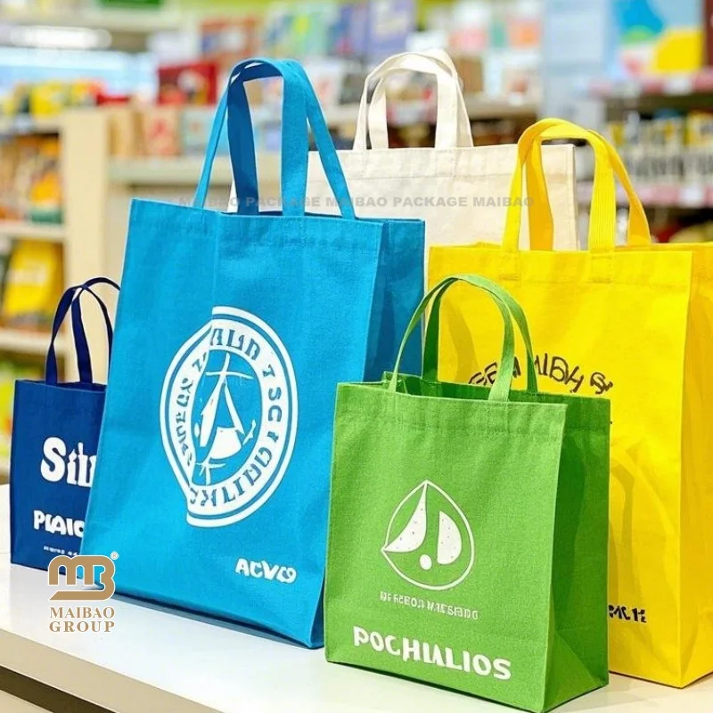 Простая натуральная экологически чистая нетканая сумка для покупок, многоразовая сумка для покупок из хлопка и холста, большая большая сумка с индивидуальным логотипом