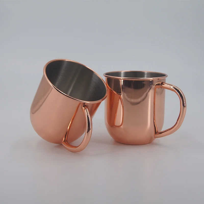 Ручки Кружка Медные кружки Чашка 550 мл Нержавеющая сталь 304 Московские кружки-мулы Кованые чашки Покрытие золотом