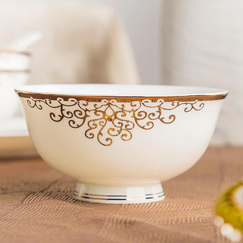 European-Style Luxury Ceramic Dinner Plate Set Phnom Penh Embossed Cutlery Porcelain Tableware for Households Restaurants Gifts