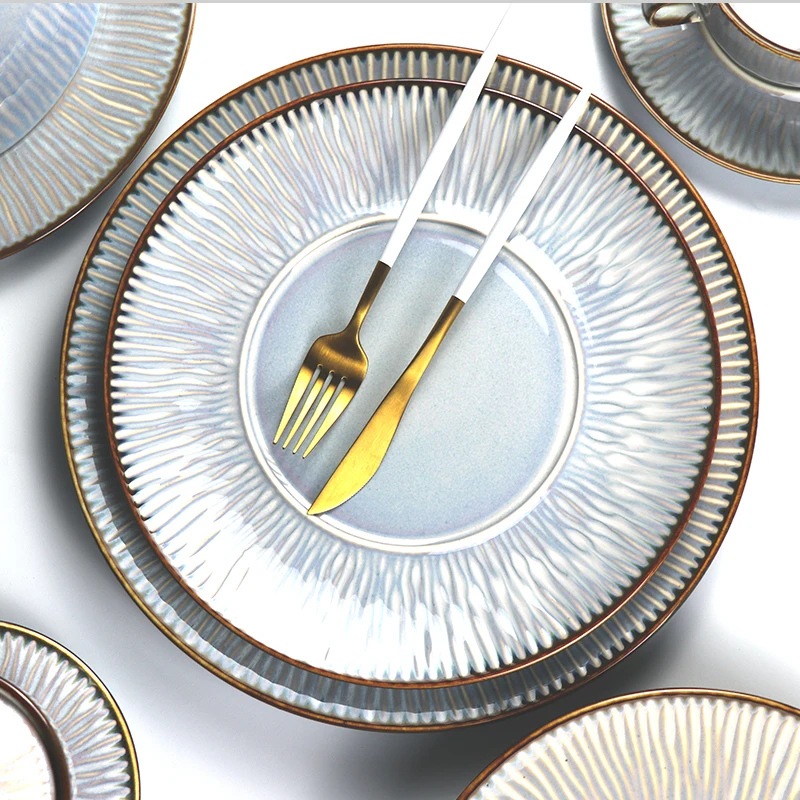 Керамическая тарелка, набор обеденной посуды, скандинавские блюда и тарелки, безопасные для микроволновой печи, фарфоровые наборы посуды, фарфоровая тарелка для ужина