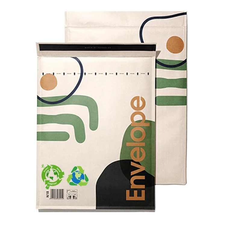 Пользовательский логотип Коричневый Компостируемый Перерабатываемый Жесткий Картон Крафт-Бумага Почтовая Посылка Курьерская Доставка Конверт Почтовая Сумка