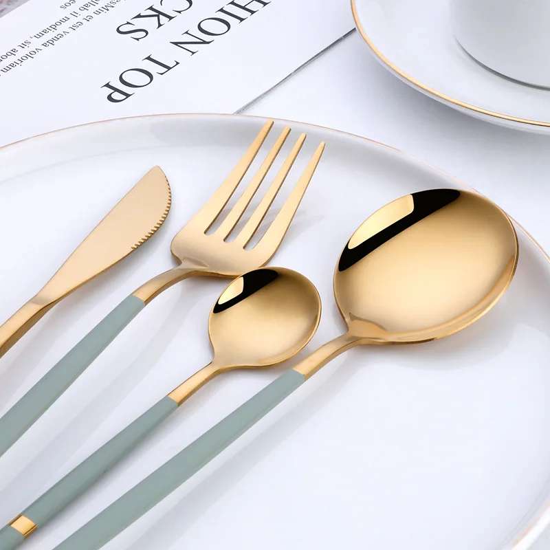 Португальская трансграничная доставка, набор посуды из нержавеющей стали для западной кухни, креативный фруктовый нож с длинной ручкой, вилка для стейка