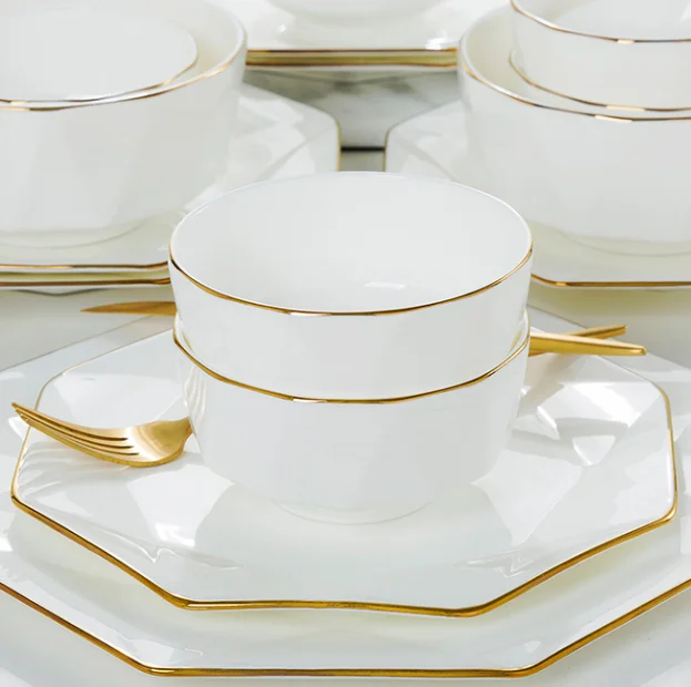 Hot Selling Ceramic Bowl Plate Phnom Penh Cutlery Camping Picnic Nordic Cutlery Set