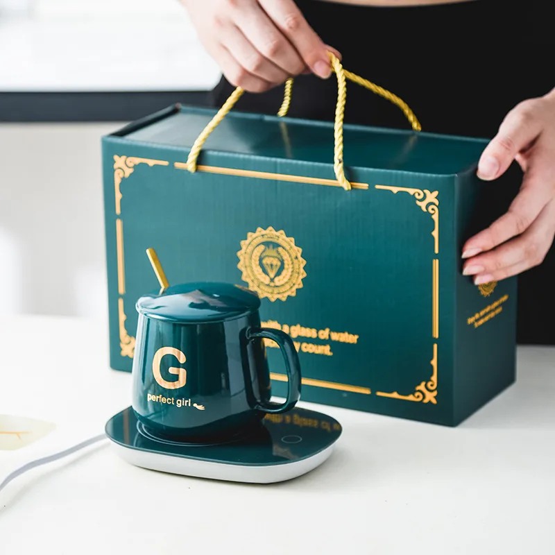 Custom-made insulating mug with logo, 55 degree heated thermostat, milk cup, coffee mug, gift set