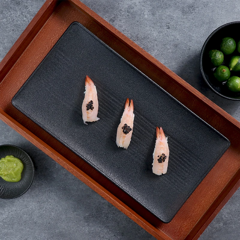 Фарфоровая посуда ваби-саби в японском стиле, черная чаша, керамическая тарелка, большие тарелки 2,3 л, миска для салата и лапши для ресторана