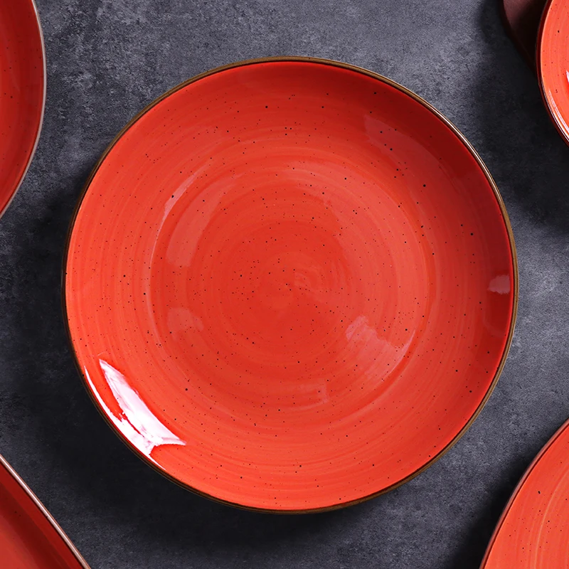 Керамическая чаша 400 мл, коническая фарфоровая чаша, красная керамическая миска для круп для ресторана и кафе