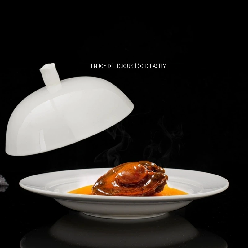 Factory Price High-end Western Food Hotel Tableware Dishes on Magnolia Cup With Cover