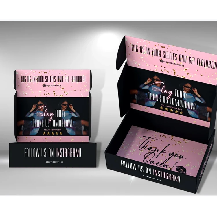 Коробки для наращивания волос с золотой фольгой на заказ, роскошная упаковочная коробка для пучков волос, розовая гофрированная доставка, косметическая коробка для париков для красоты