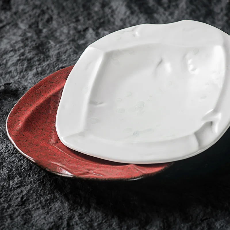 Необычные фарфоровые сервировочные тарелки Vajilla, креативный королевский ресторанный поднос бежевого и белого цвета с волнистым дизайном, поднос для суши, десерта, пасты