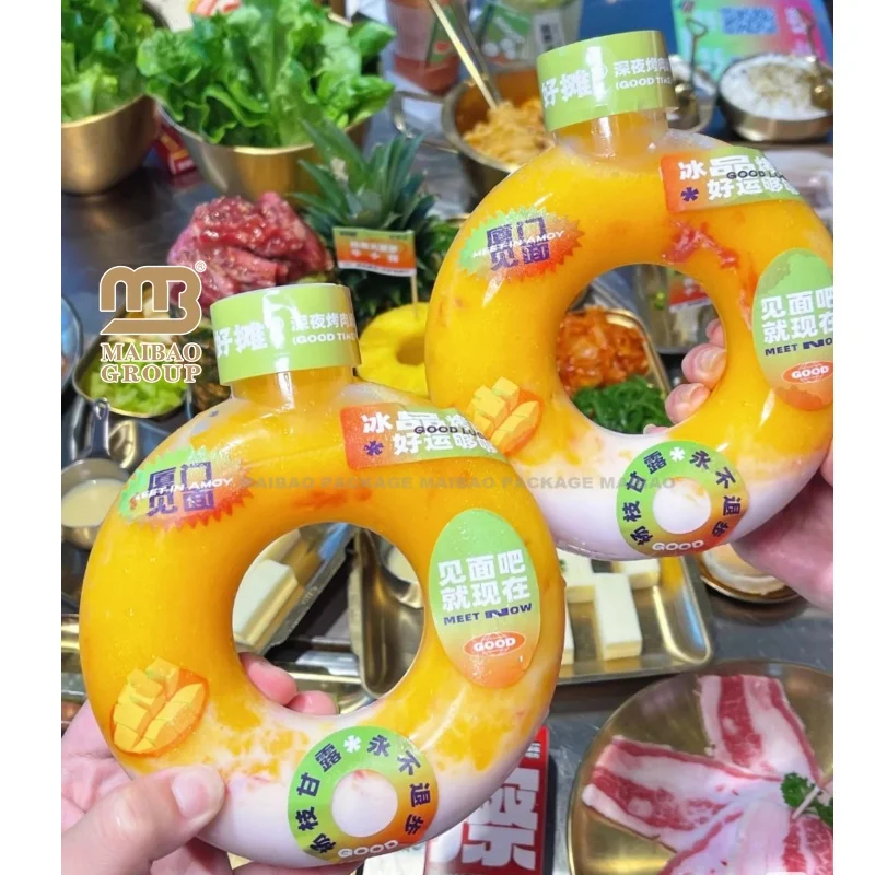 Бутылка для пончиков емкостью 500 мл, устойчива к высоким температурам, изготовлена из материала для домашних животных и может быть изготовлена по индивидуальному заказу.