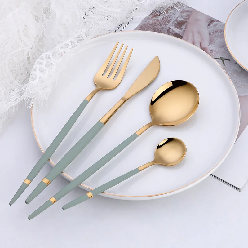 Португальская трансграничная доставка, набор посуды из нержавеющей стали для западной кухни, креативный фруктовый нож с длинной ручкой, вилка для стейка