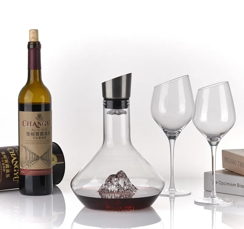 Современный дизайн, высококлассный набор бокалов для красного вина со скошенной горловиной, бытовой хрустальный графин для вина без свинца