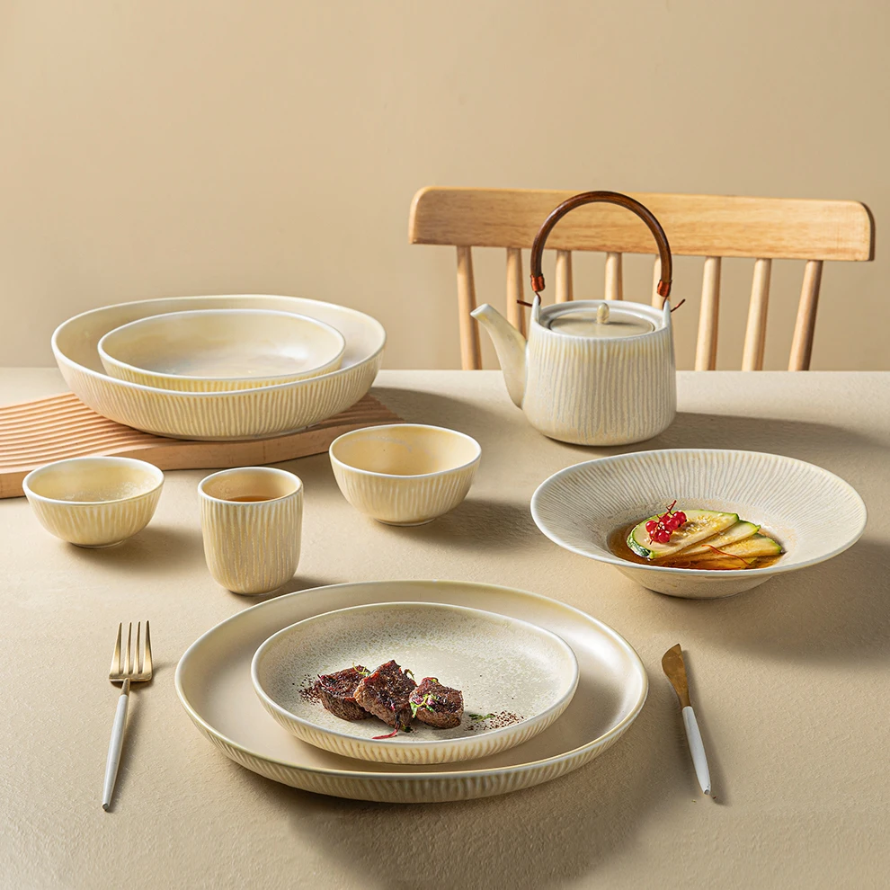 Круглая глубокая сервировочная тарелка для супа-пасты и спагетти, посуда для ресторана, уличные изысканные фарфоровые обеденные наборы, фарфоровая посуда