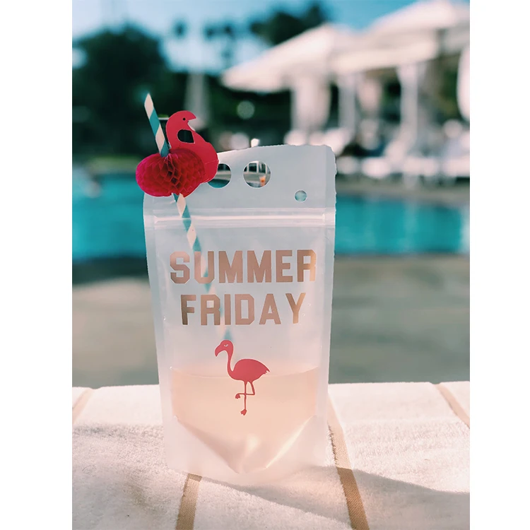 Индивидуальный логотип Биоразлагаемый стоячий молния Ziplock Упаковка для холодного замораживания Упаковка для желе и сока Пакет для жидкости Многоразовый пластиковый пакет для напитков