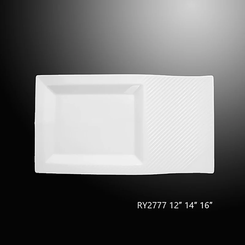 Прямоугольная тарелка для ужина, десертная тарелка тирамису, торт, керамический поднос, ресторанная тарелка, оптовая продажа, фарфоровая тарелка