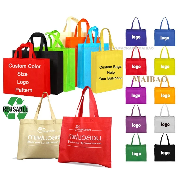 Простая натуральная экологически чистая нетканая сумка для покупок, многоразовая сумка для покупок из хлопка и холста, большая большая сумка с индивидуальным логотипом