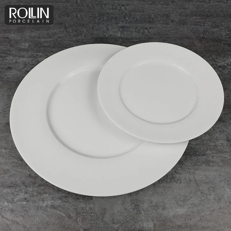 Белый цвет, оптовая продажа, ресторан, свадьба, банкет, фарфоровые керамические круглые тарелки, белая обеденная тарелка