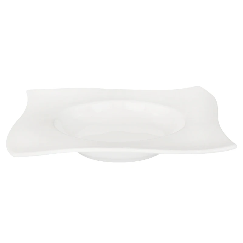 Нестандартная западная посуда Производство гостиничных керамических фарфоровых блюд и тарелок Тарелка для пасты Белая ресторанная тарелка