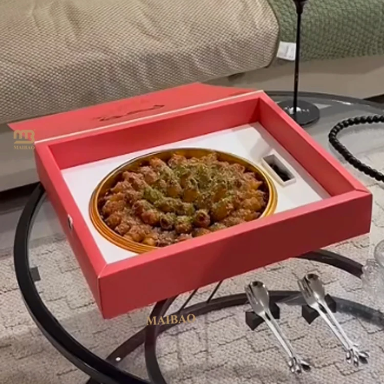 Роскошные коробки для упаковки пищевых продуктов, бумажная магнитная складная подарочная упаковочная коробка, кондитерские изделия, пахлава, десертная упаковка для торта, коробки для выпечки