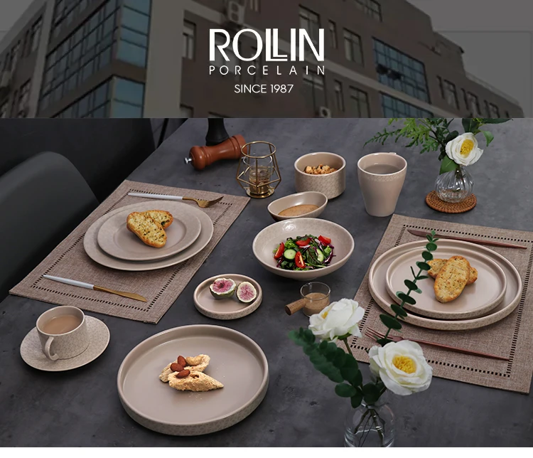 Роскошные фарфоровые тарелки для столовой посуды в ресторане и фарфоровые наборы керамических тарелок