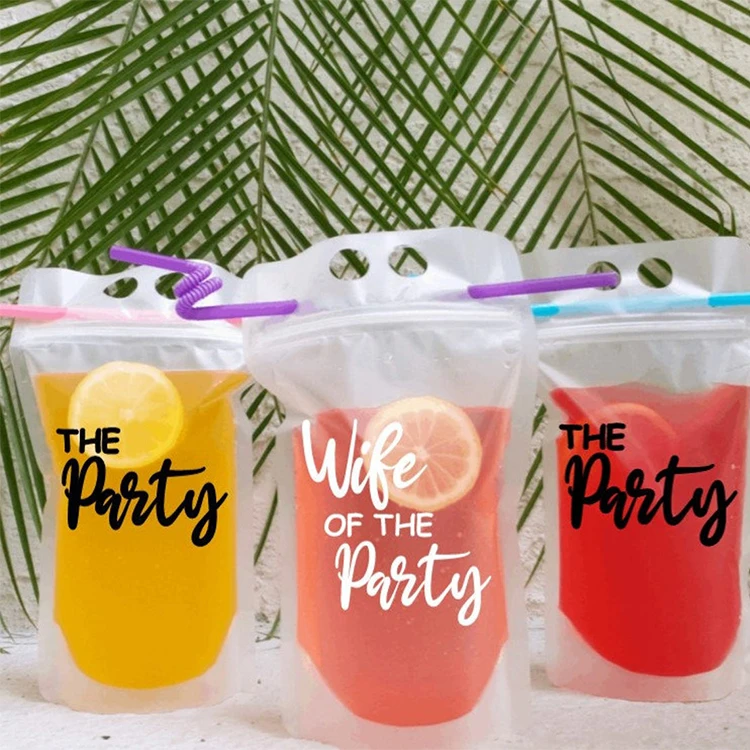 Индивидуальный логотип Биоразлагаемый стоячий молния Ziplock Упаковка для холодного замораживания Упаковка для желе и сока Пакет для жидкости Многоразовый пластиковый пакет для напитков