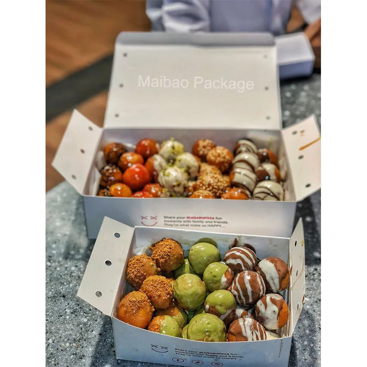 Напечатанная на заказ коробка для уличной еды Ближнего Востока, ресторан, фаст-фуд, выпечка во фритюре, сладкие шарики, коробка для доставки Lugaimat, упаковка