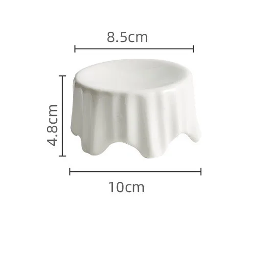 Ceramic Fruit Plate for Party Creative White Snacks Compote Nut Dish with High Foot Sustainable Salad Plates