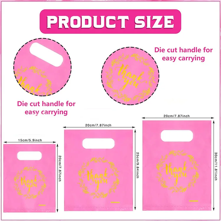 Пластиковые пакеты для покупок толщиной 70 микрон, черные с логотипом, розовые пластиковые пакеты «спасибо» на заказ, полиэтиленовый пакет для покупок с ручками