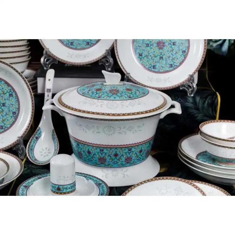 Supplier Kitchen Restaurant Tableware Luxury Porcelain Dinnerware Set Chinaware for Hotel Dishes